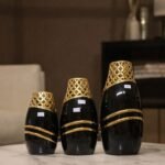 White Net Style 3 Pieces Vases