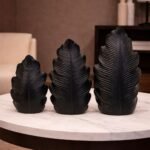 Black Leaf Vase 3 Piece Set