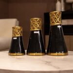 Black 3 Pieces Vase Set