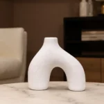 White U Shape Ceramic Vase